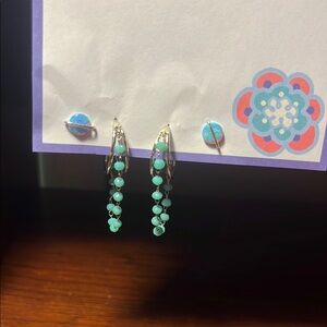 Elegant Silver and Blue Earring Set